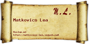 Matkovics Lea névjegykártya